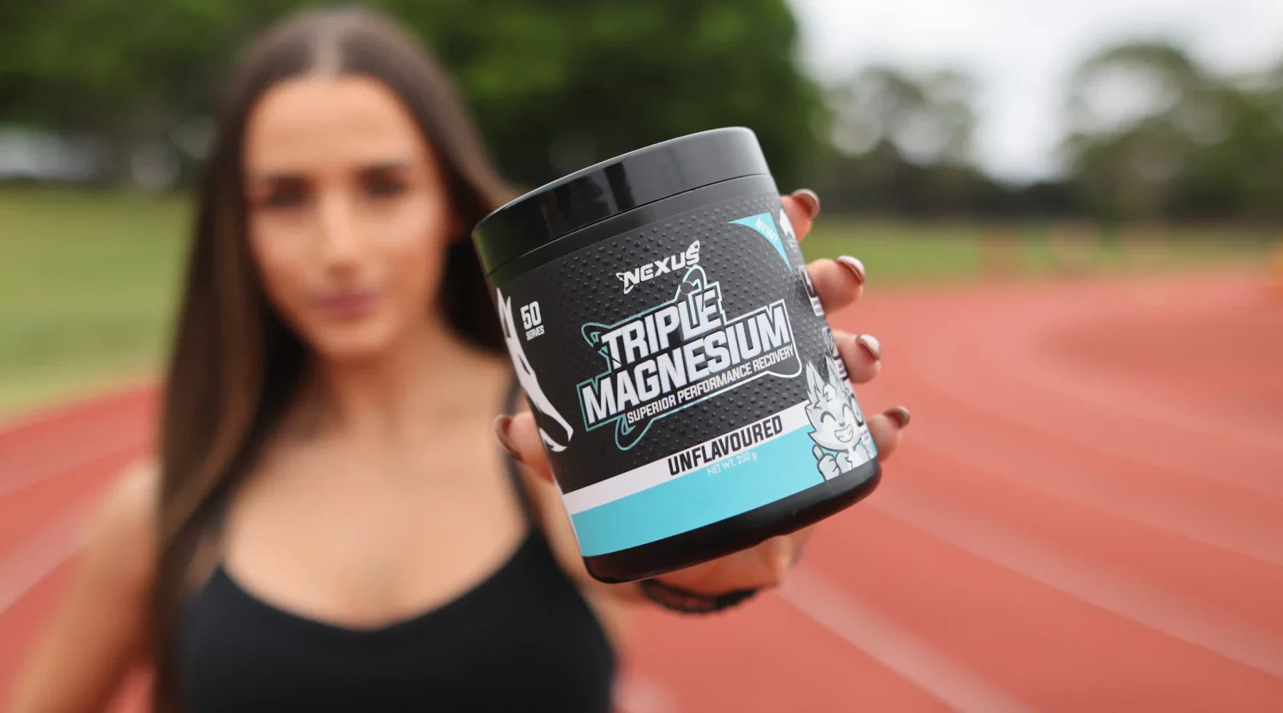 Girl holding nexus triple magnesium tub