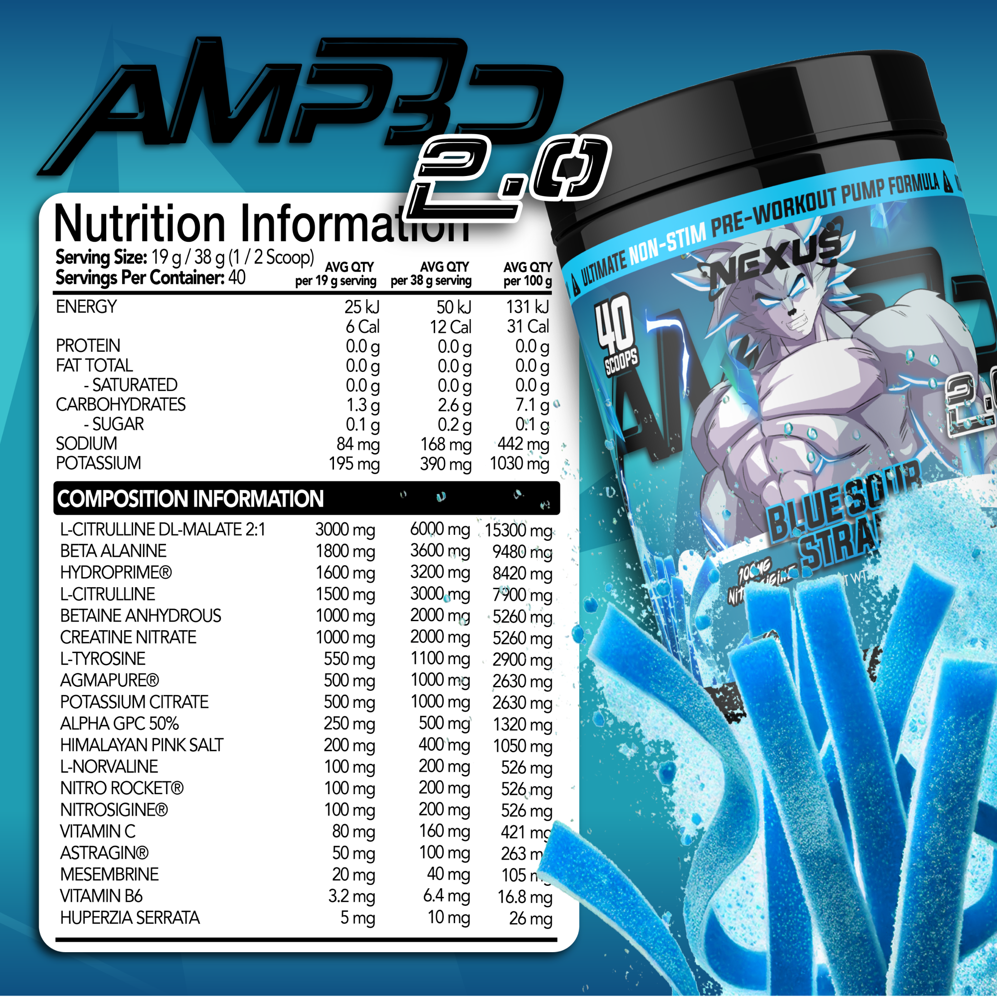 AMP3D 2.0 Non-Stim Pre-Workout