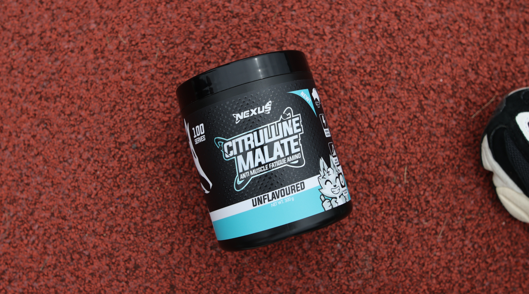 tub of citrulline malate on the ground