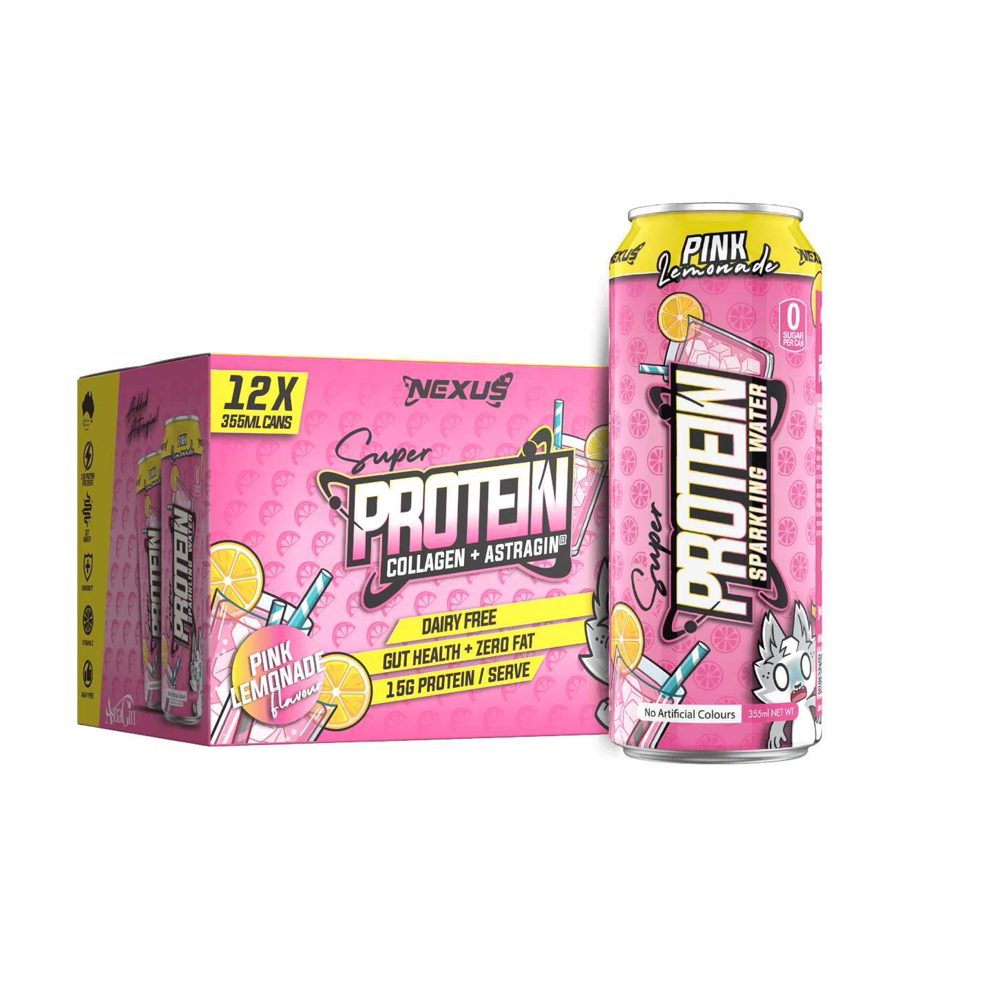 Super Protein Water RTD: Pink Lemonade (12 Pack)