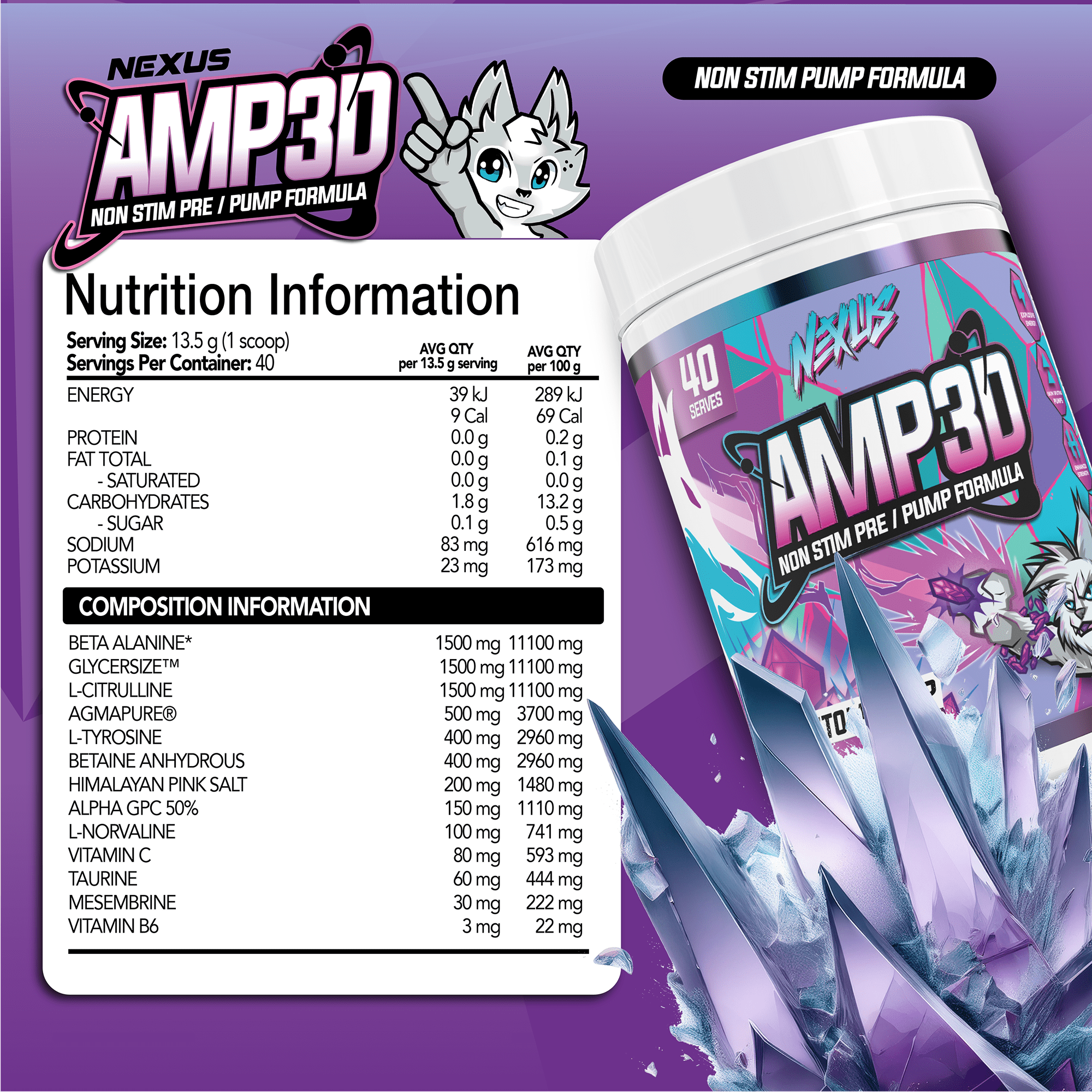 AMP3D Non-Stim Pre-Workout