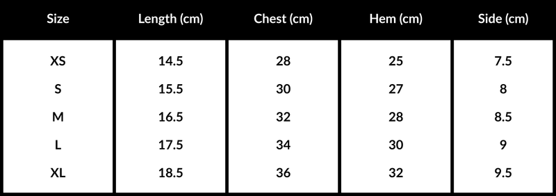 Nutritional panel for Black / XS