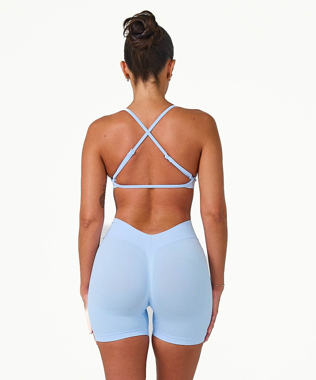Core Sculpt Crop - Ice Blue