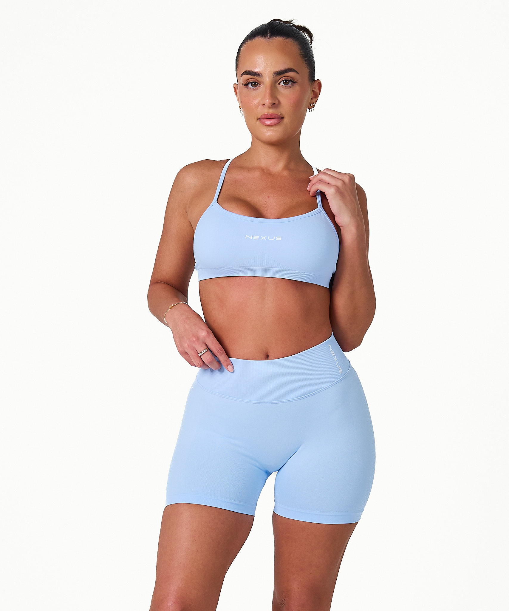 Core Sculpt Crop - Ice Blue