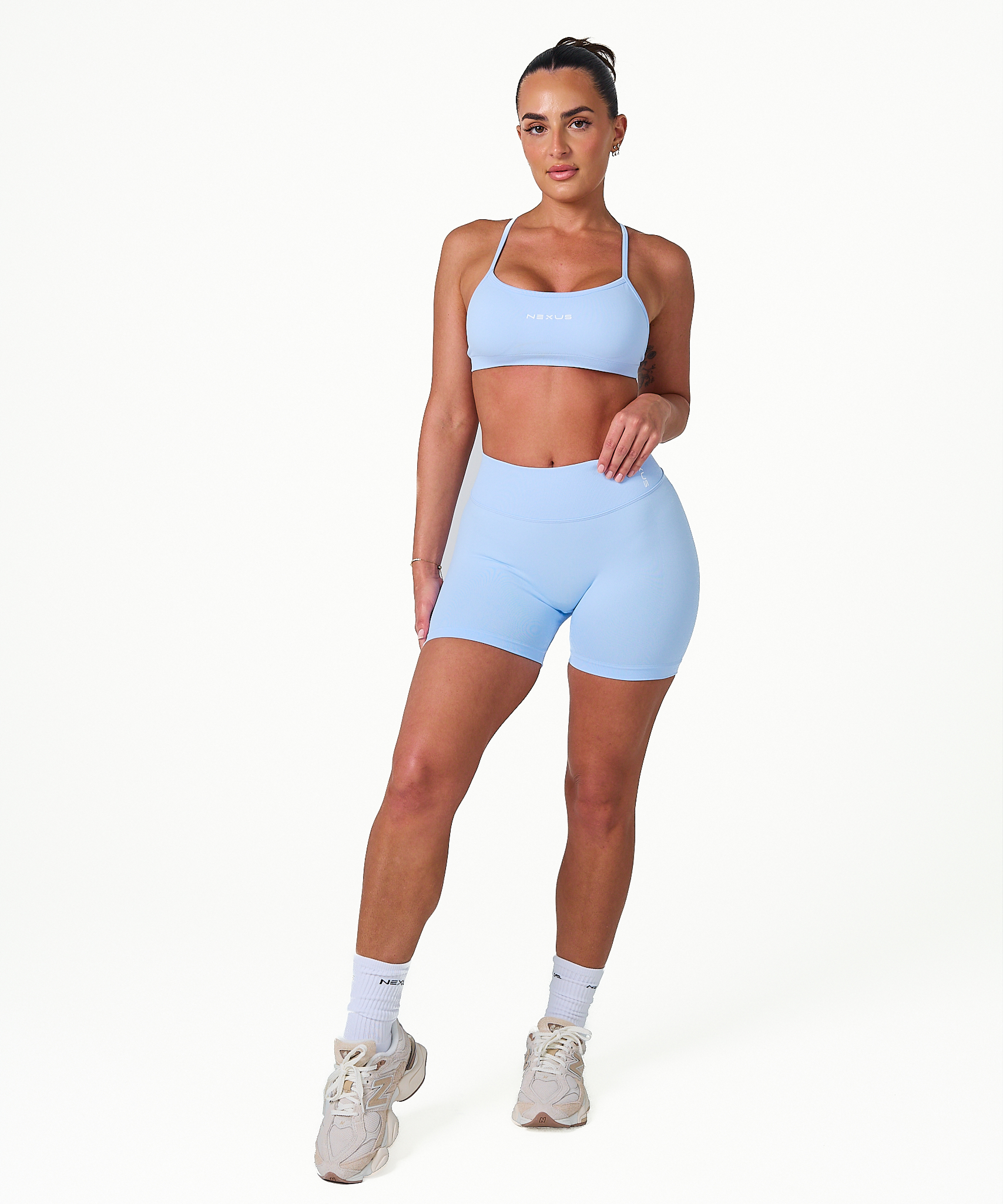 Core Sculpt Crop - Ice Blue