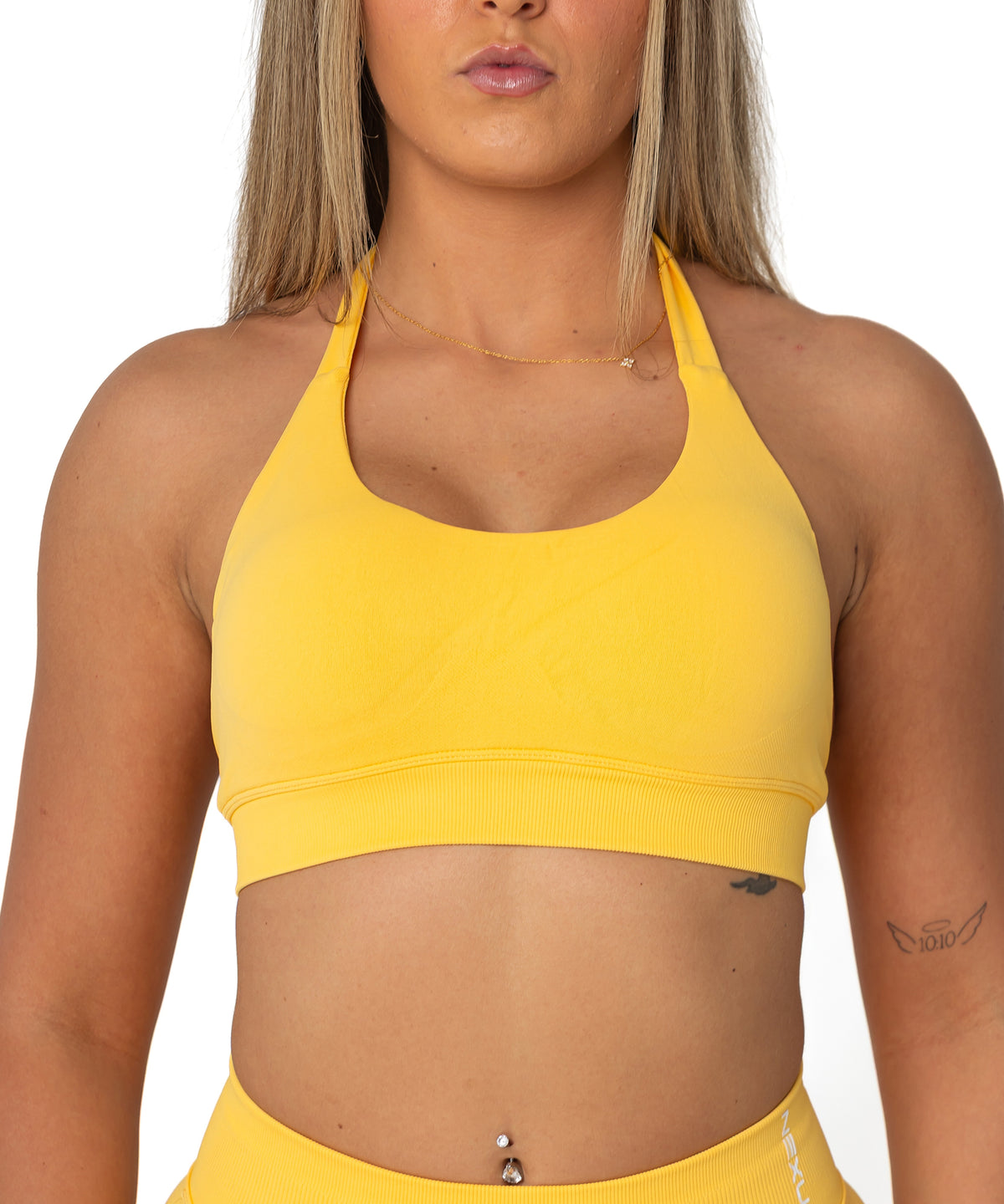 Impact Halter Crop - Canary Yellow