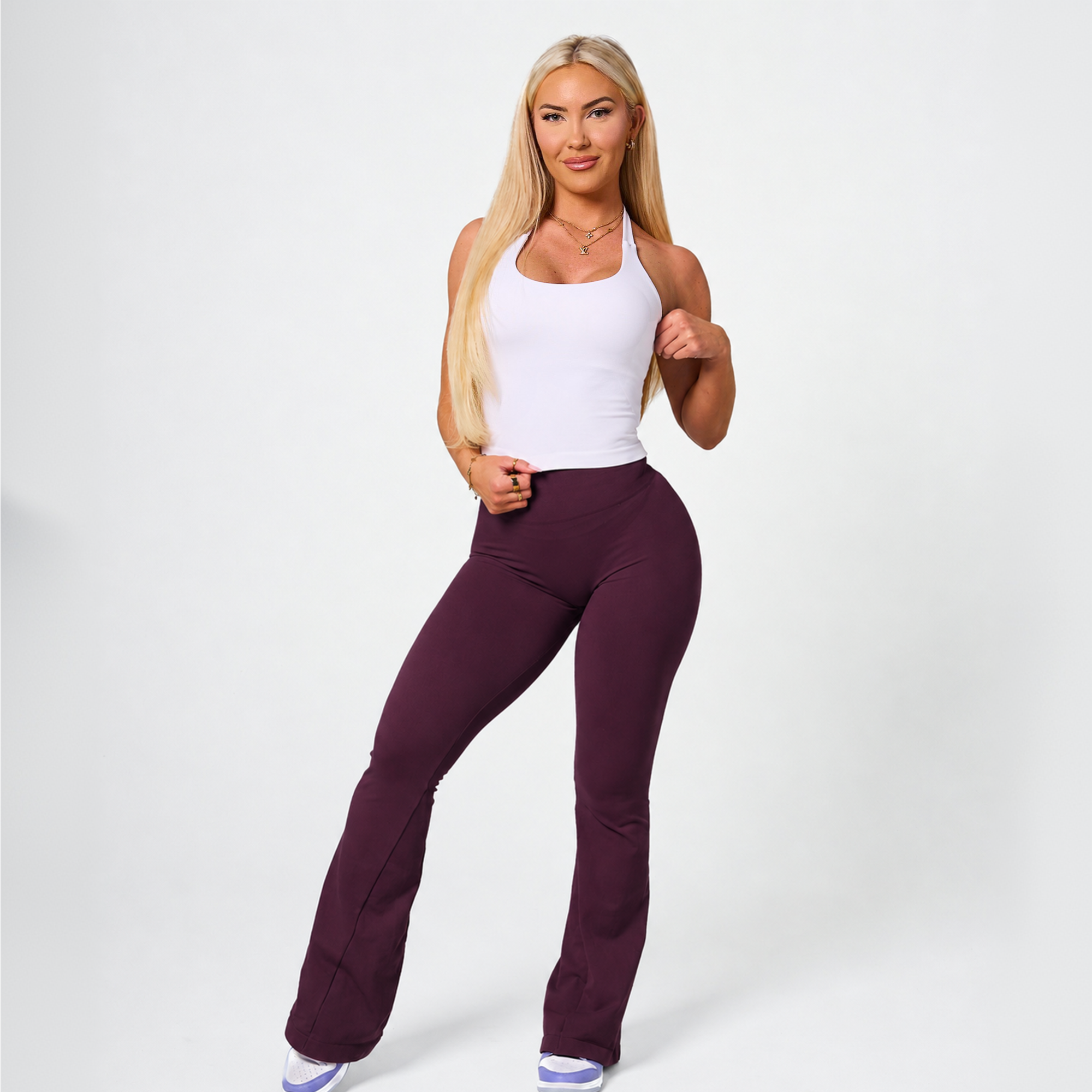 Signature Scrunch Flares - Plum