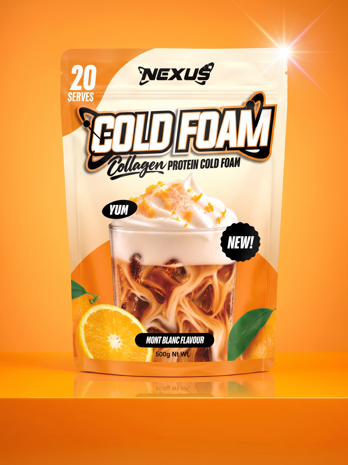 Nexus Collagen Cold Foam Mont Blanc 500g pouch, 20 serves
