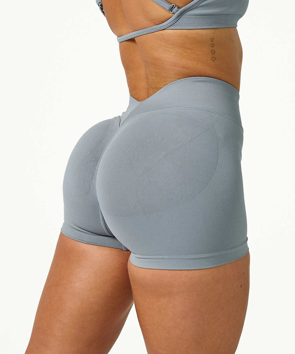 V Sculpt Scrunch Shorts: Slate Grey
