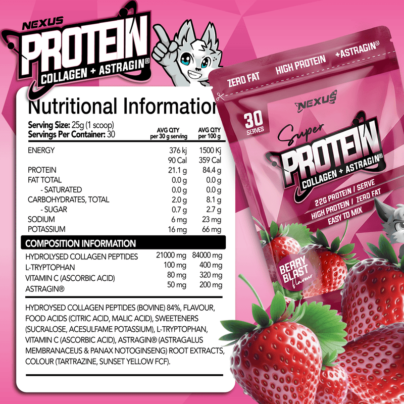 Nutritional panel for Berry Blast