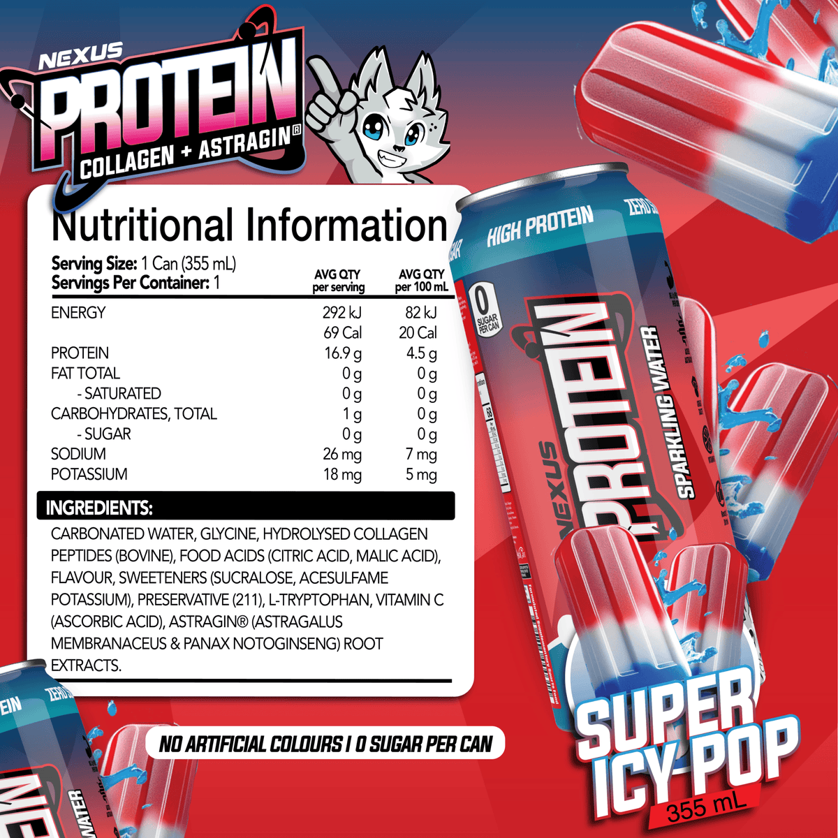 [CALOBYE] Lactose Free Protein Sparkling Water - Grape 350ml*6 (Protein 18g) main image 1
