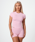 Short Sleeve Compression Tee - Light Pink