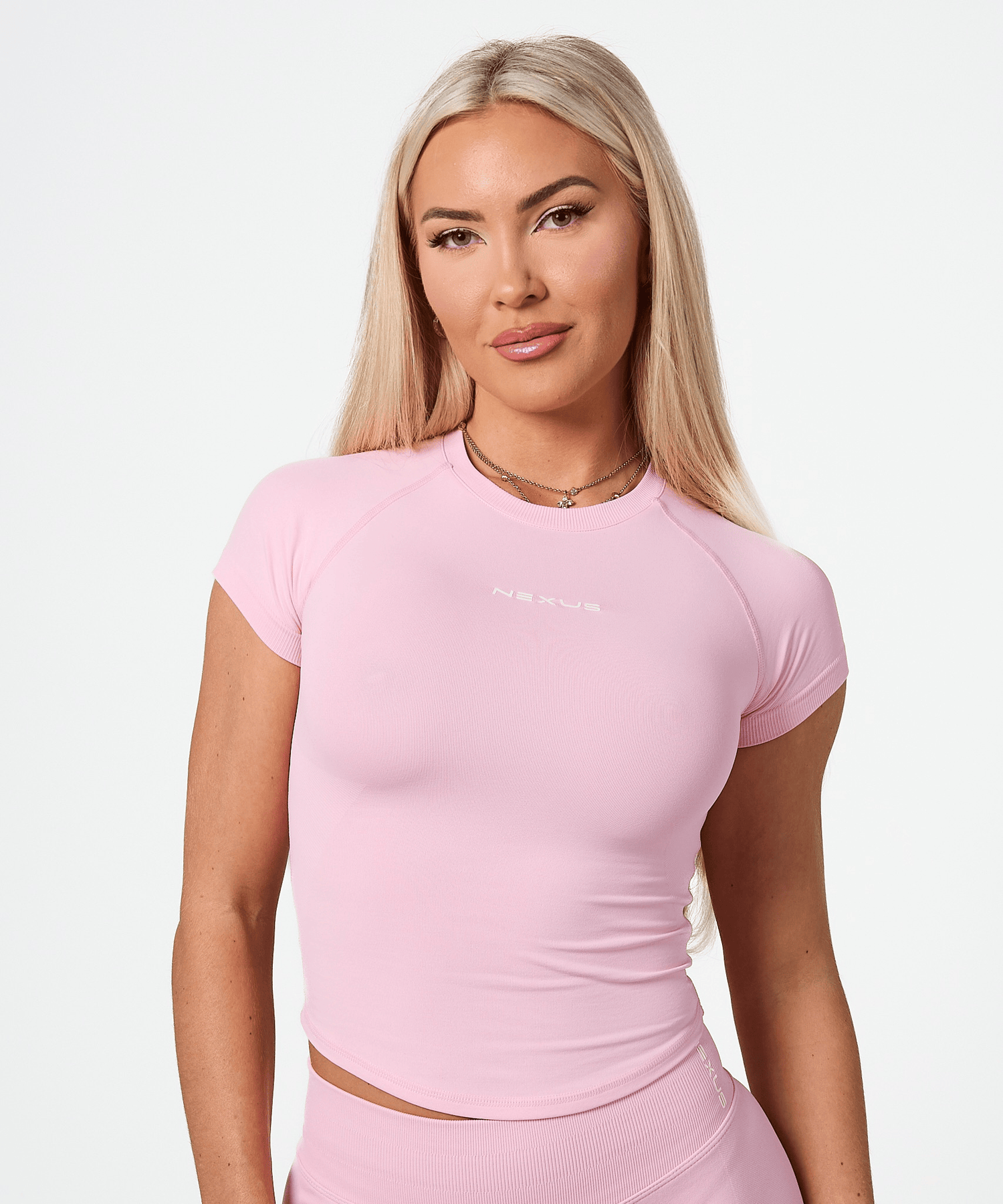 Short Sleeve Compression Tee - Light Pink