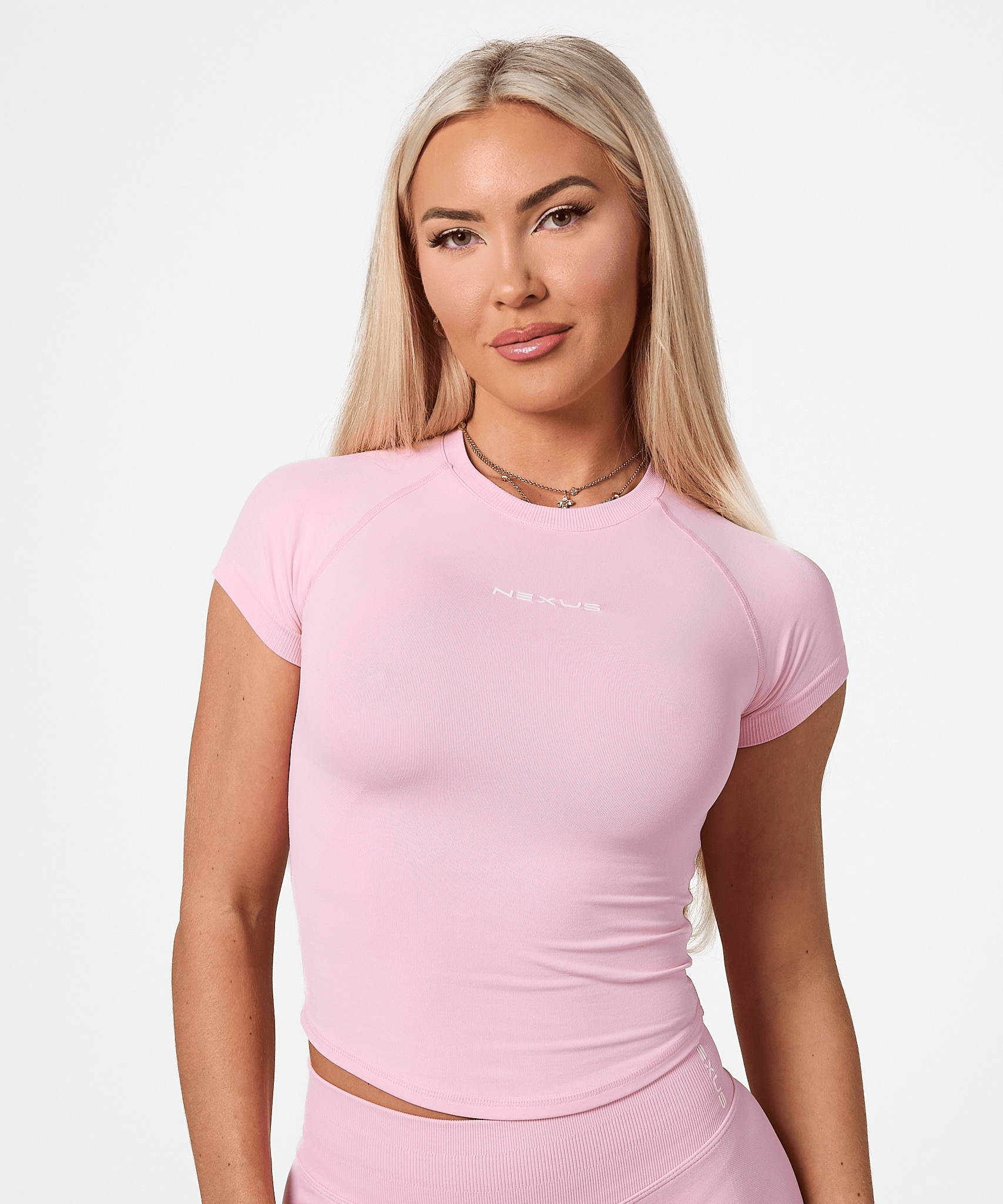 Short Sleeve Compression Tee - Light Pink