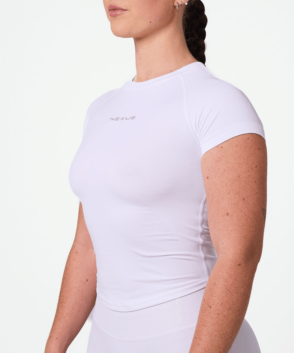 Short Sleeve Compression Tee - White