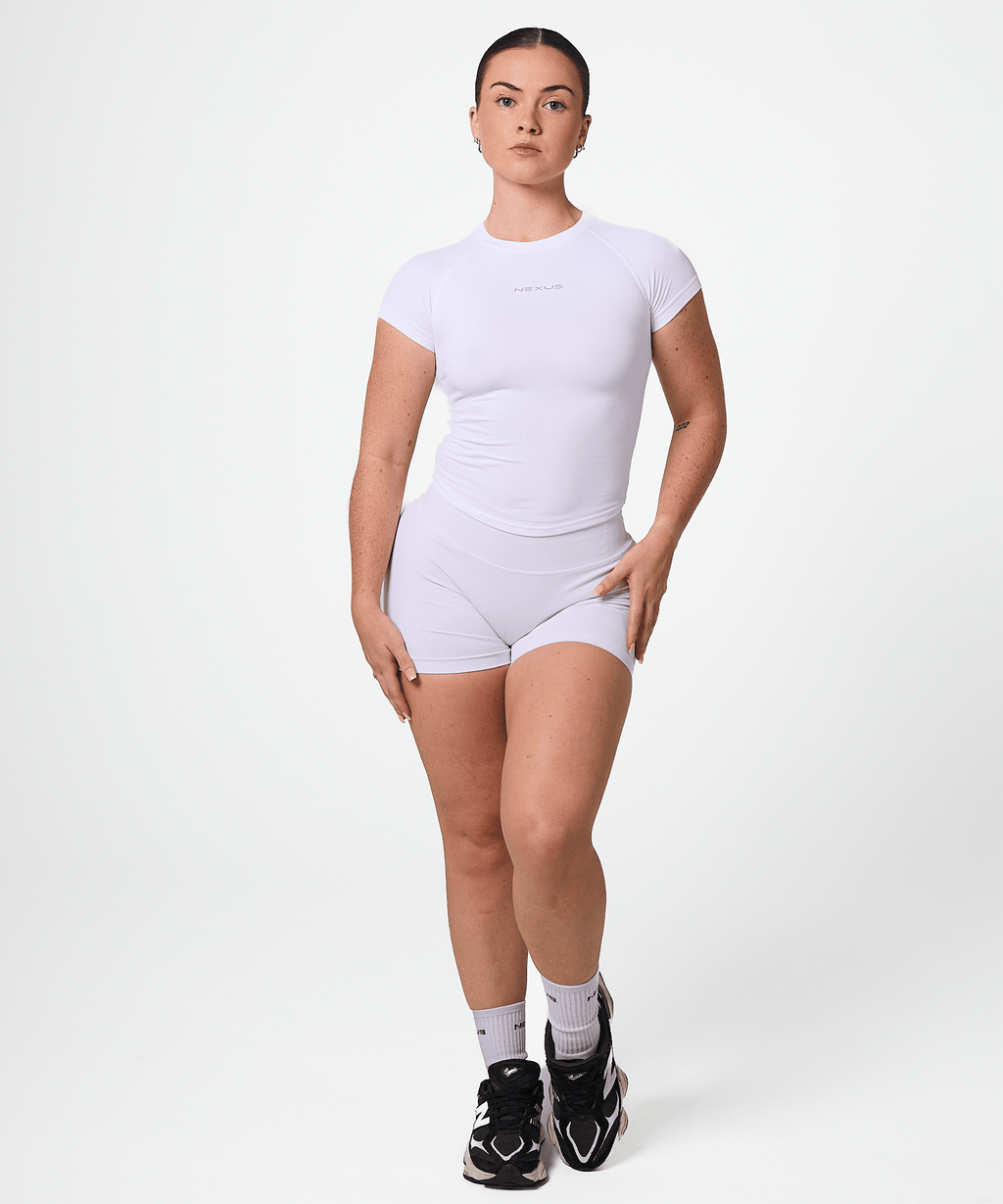 Short Sleeve Compression Tee - White
