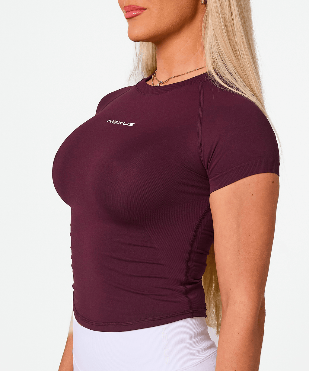 Short Sleeve Compression Tee - Plum