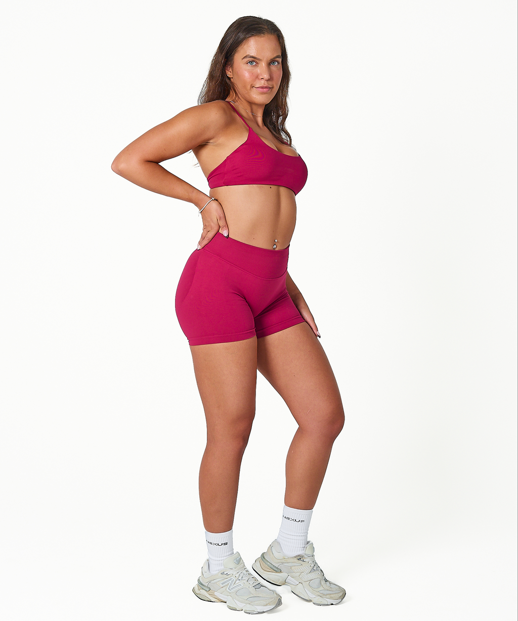 Signature Scrunch Shorts - Berry