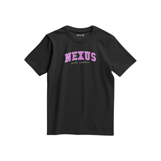 Nexus Oversized College Tee: Black/Purple