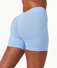 V Sculpt Scrunch Shorts - Ice Blue