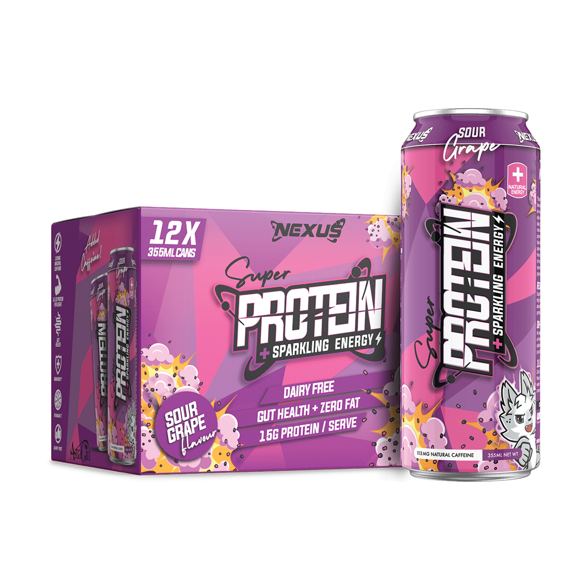 Super Protein Water Energy RTD: Sour Grape (12 Pack) – Nexus Sports Nutrition