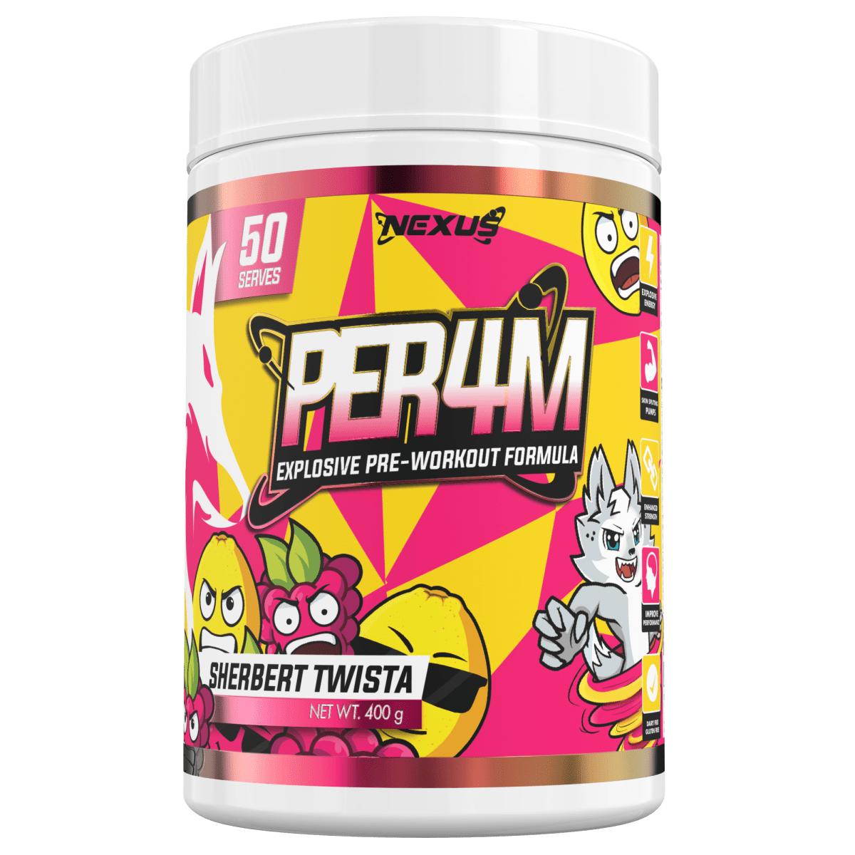 PER4M Pre-Workout: Sherbert Twista - Nexus Sports Nutrition